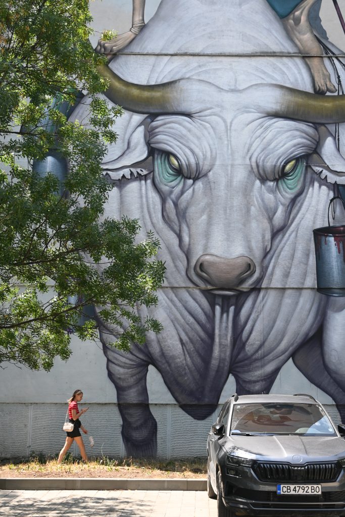 Street art Sofia murales di Bozko con il toro